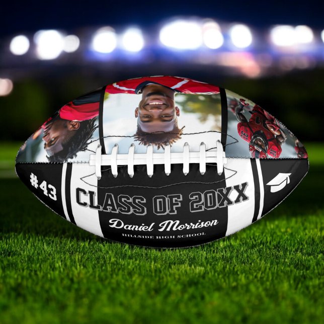 Custom Graduation Class of Senior 3 Photo Football American Football (Creator Uploaded)