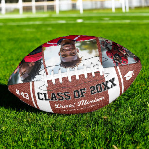 Custom Graduation Class of Senior 3 Photo Football American Football