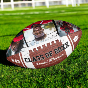 Custom Graduation Class of Senior 3 Photo Football American Football