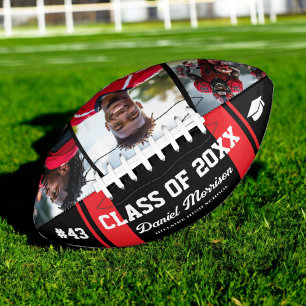 Custom Graduation Class of Senior 3 Photo Football American Football