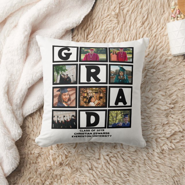 Custom Graduation Class Of Year 8 Photo Collage Cushion (Blanket)
