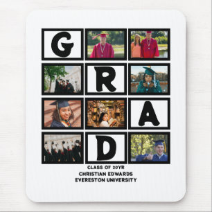 Custom Graduation Class Of Year 8 Photo Collage Mouse Mat