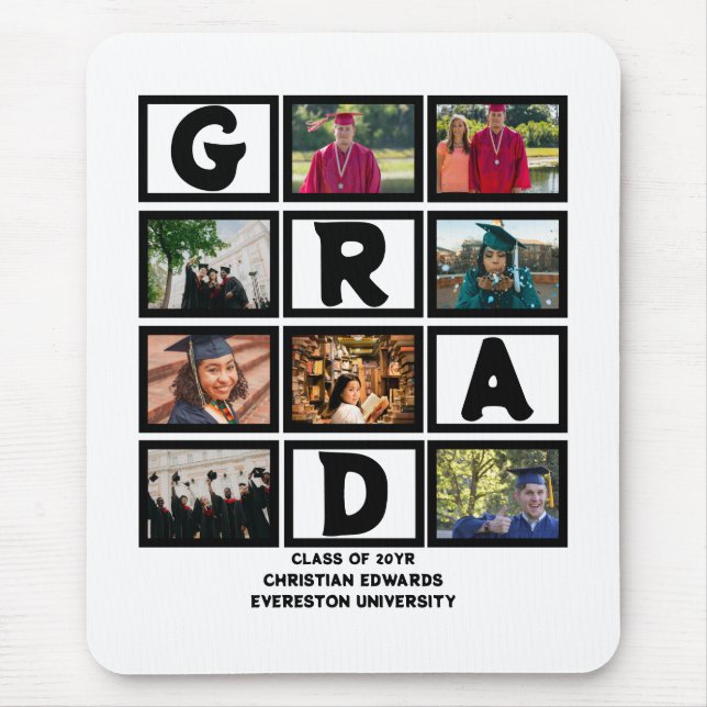 Custom Graduation Class Of Year 8 Photo Collage  Mouse Mat (Front)