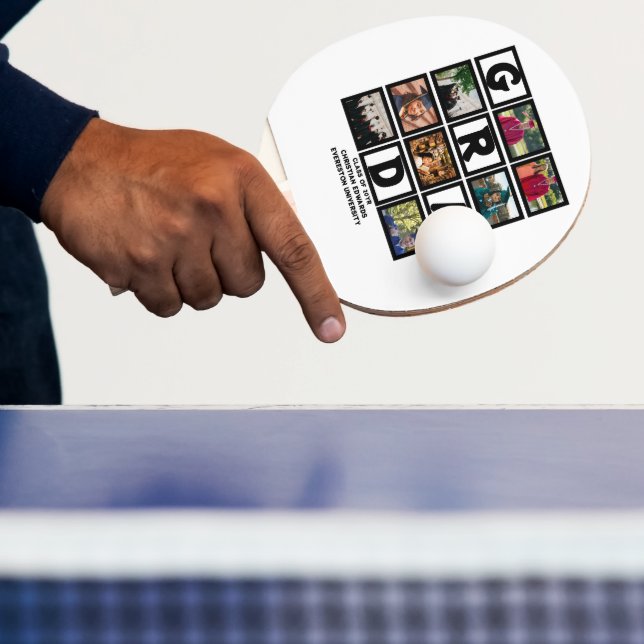 Custom Graduation Class Of Year 8 Photo Collage  Ping Pong Paddle (Insitu)