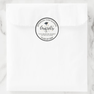 Custom Graduation Congrats Grad Cap Class of 2018 Classic Round Sticker