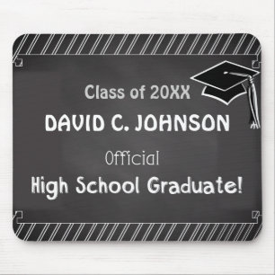 Custom Graduation Congratulations Chalkboard Look Mouse Mat