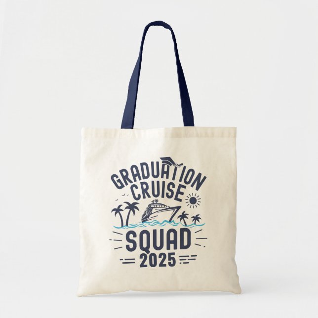 Custom Graduation Cruise Squad Grad Trip Group Tote Bag (Front)