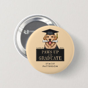 Custom Graduation Cute Golden Retriever Dog 6 Cm Round Badge