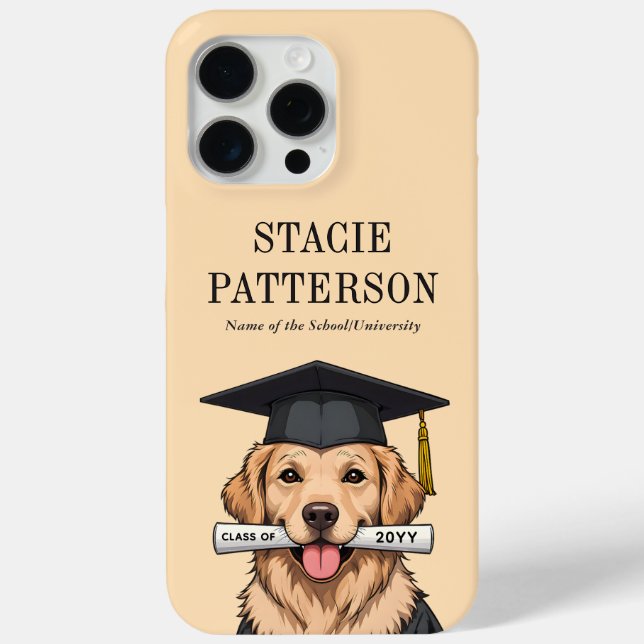 Custom Graduation Cute Golden Retriever Dog Case-Mate iPhone Case (Back)