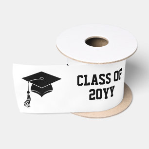 Custom Graduation Grad hat and Tassel Satin Ribbon