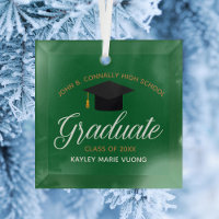 Custom Graduation Green Gold Graduate Christmas