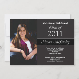 Custom Graduation Invitation - Black