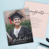 Custom Graduation Modern Elegant Script Photo
