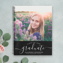 Custom Graduation Modern Elegant Script Photo 