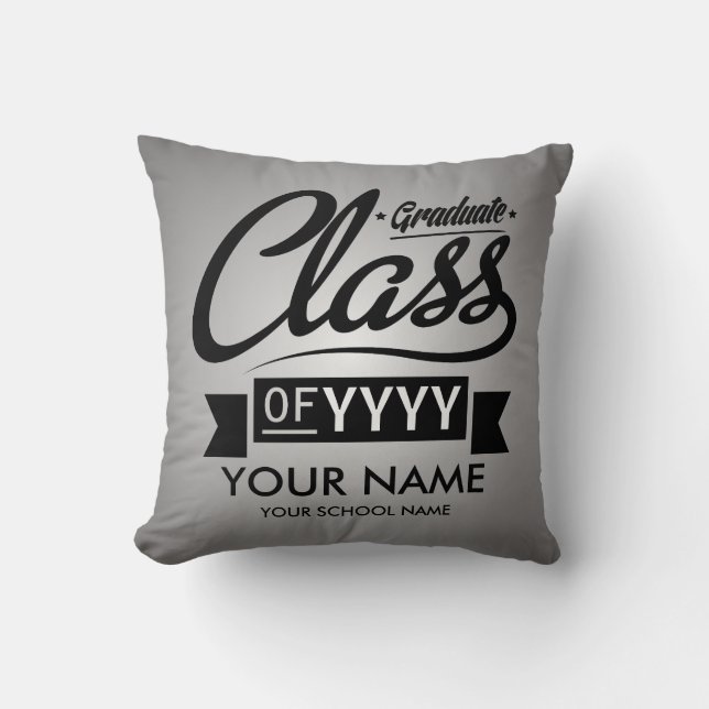 Custom Graduation (Name, School Name, & Grad Year) Cushion (Front)