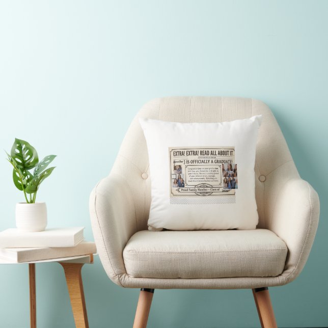 Custom Graduation Newspaper Template | Extra E Cushion (Chair)