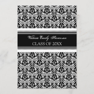 Custom Graduation Party Invitation Card Black