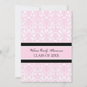 Custom Graduation Party Invitation Card Pink