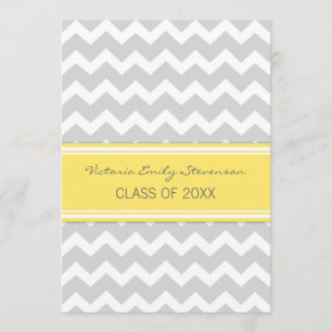 Custom Graduation Party Invitation Yellow Chevron