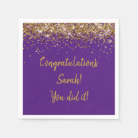 Custom Graduation Party Personalised Purple & Gold
