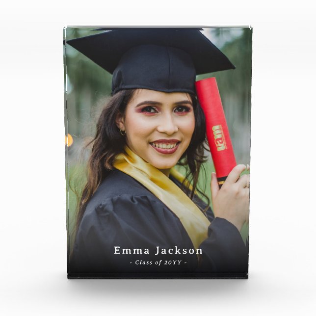 Custom Graduation Personalised Name & Photo Block (Front)