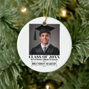 Custom Graduation Photo 2026 Graduate Proud Parent Ceramic Tree Decoration