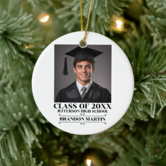 Custom Graduation Photo 2026 Graduate Proud Parent Ceramic Tree Decoration