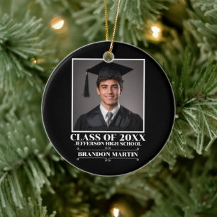 Custom Graduation Photo 2026 Graduate Proud Parent Ceramic Tree Decoration
