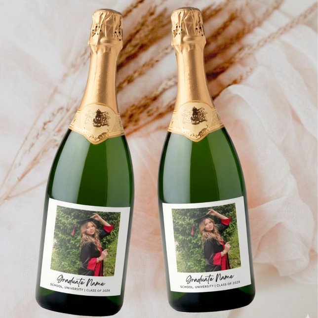 Custom Graduation Photo Champagne Bottle Label  (Creator Uploaded)
