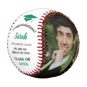 Custom Graduation Photo Class Of 2025 Green Baseball