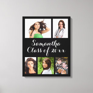Custom Graduation Photo Collage Wrapped Canvas