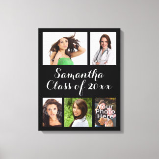 Custom Graduation Photo Collage Wrapped Canvas