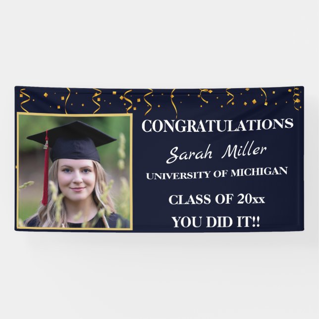 Custom Graduation Photo – Congrats Class of 2025 Banner (Horizontal)