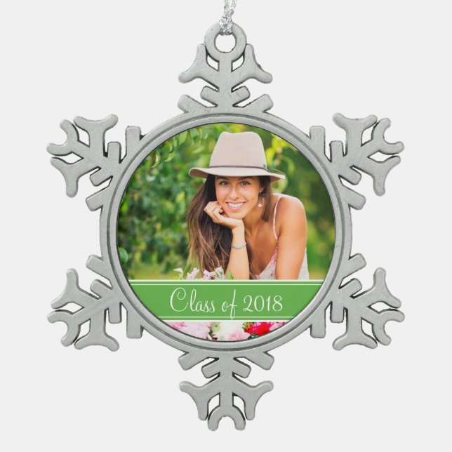 Custom Graduation Photo Holiday Ornament (Front)