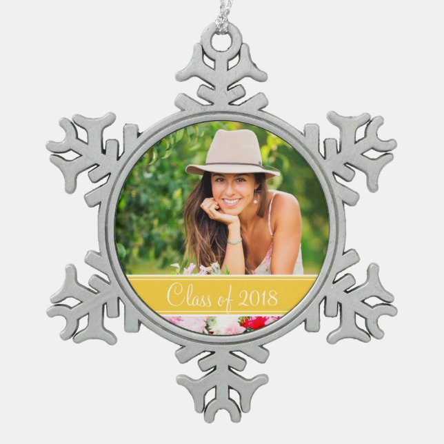 Custom Graduation Photo Holiday Ornament (Front)