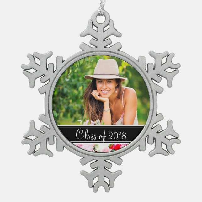 Custom Graduation Photo Holiday Ornament (Front)