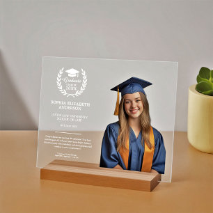  Custom Graduation Photo Laurel Wreath Acrylic Sign