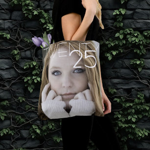 Custom Graduation Photo   Modern Script Grad Year Tote Bag