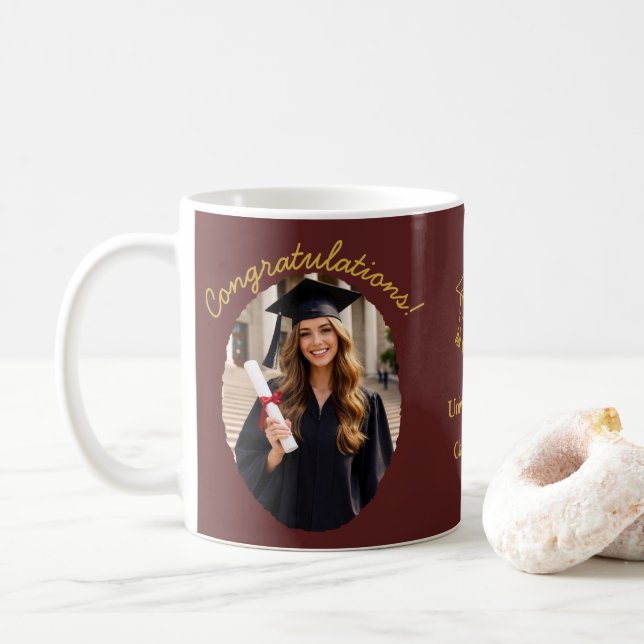 Custom Graduation Photo Mug Congratulations (With Donut)