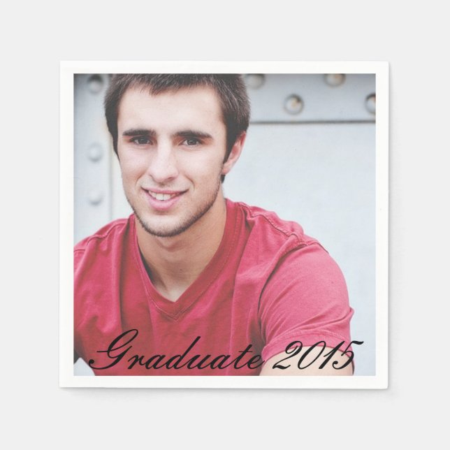 Custom Graduation Photo Party Paper Napkin Set (Front)