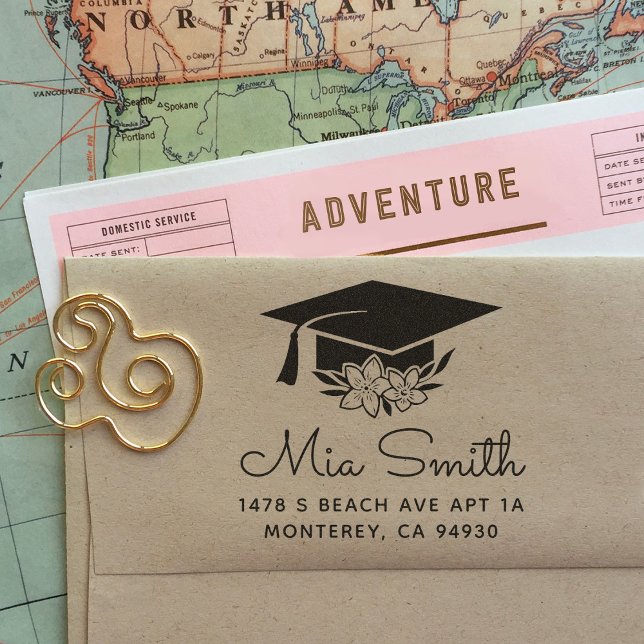 Custom Graduation Return Address  Self-inking Stamp (Creator Uploaded)