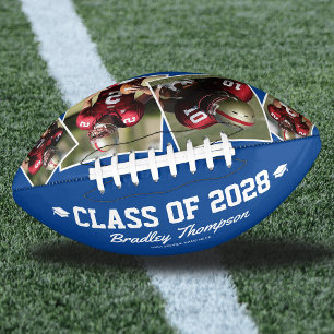 Custom Graduation Senior Photo Blue American Football
