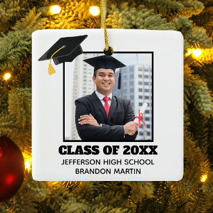 Custom Graduation Senior Portrait Photo 2025 Class Ceramic Ornament