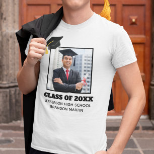 Custom Graduation Senior Portrait Photo 2025 Class T-Shirt