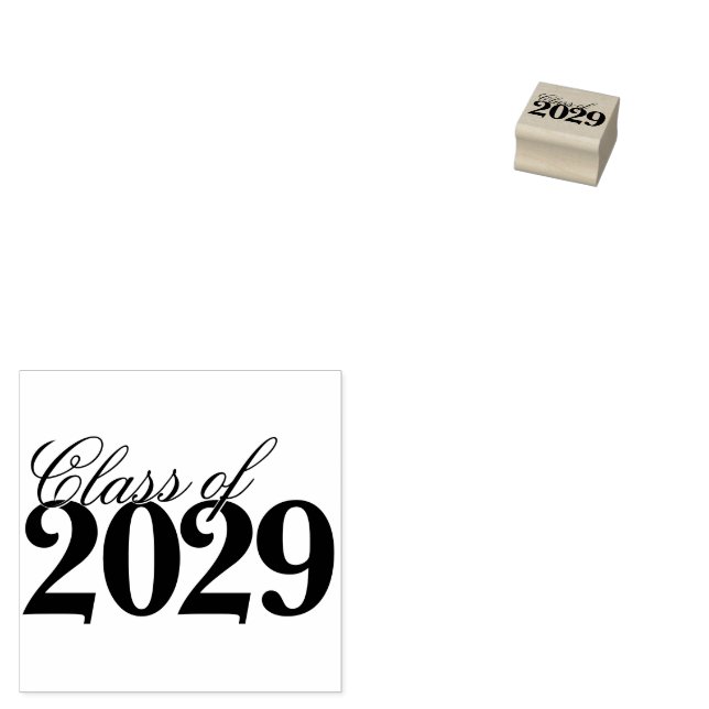 Custom Graduation | Simple Grad Year and Name Rubber Stamp (Stamped)