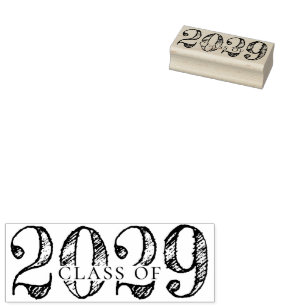 Custom Graduation   Simple Grad Year and Name Rubber Stamp