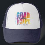 Custom Graduation Trip Group Matching Trucker Hat<br><div class="desc">Celebrate in style with our Custom Graduation Trip Shirts 2025! Perfect for senior trips,  class vacations,  and grad squads. Personalise with a specific year,  name and destination for an unforgettable matching look on your big graduation getaway!</div>