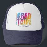 Custom Graduation Trip Group Matching Trucker Hat<br><div class="desc">Celebrate in style with our Custom Graduation Trip Shirts 2025! Perfect for senior trips,  class vacations,  and grad squads. Personalise with a specific year,  name and destination for an unforgettable matching look on your big graduation getaway!</div>