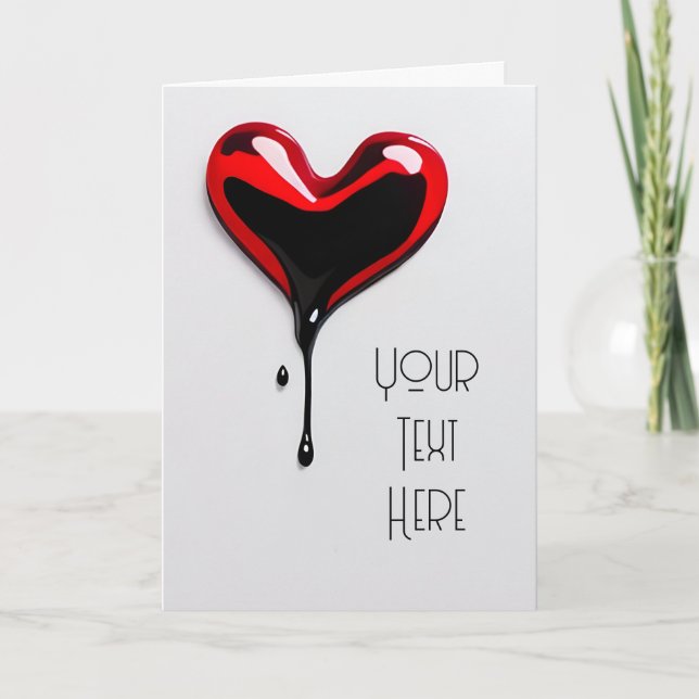 custom graffiti love heart valentines day holiday card (Front)