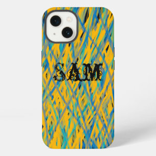 Custom Graffiti Pattern Yellow, Green, Blue Black iPhone 13 Case